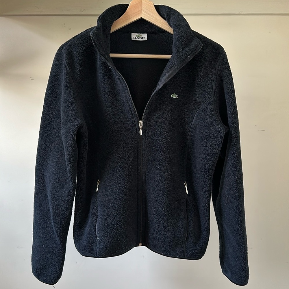 Vintage Lacoste zip up relaxed fit fleece sweatshirt jacket